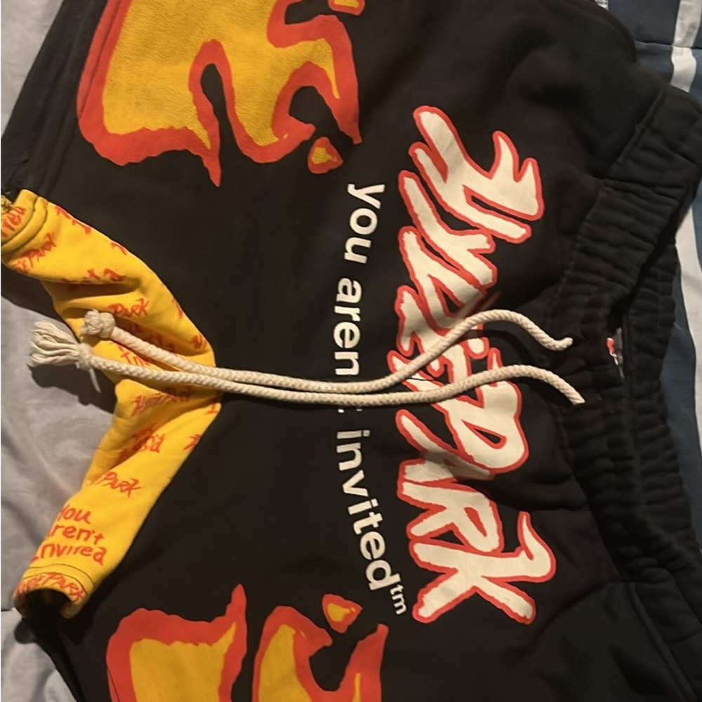 Hype Park Black and Yellow Graphic Shorts